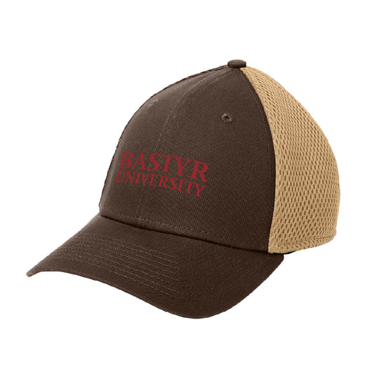 Bastyr Baseball Cap - Chocolate & Khaki w/ Cranberry