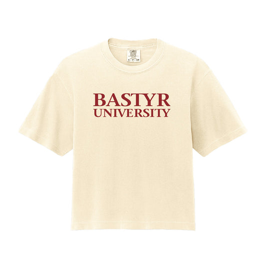 Bastyr Heavyweight Boxy T-Shirt Womens - Ivory w/ Cranberry