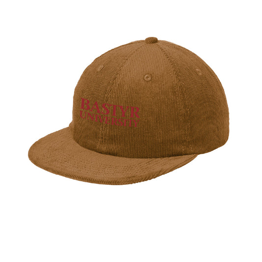 Bastyr Hat Wide Corduroy - Brown w/ Cranberry