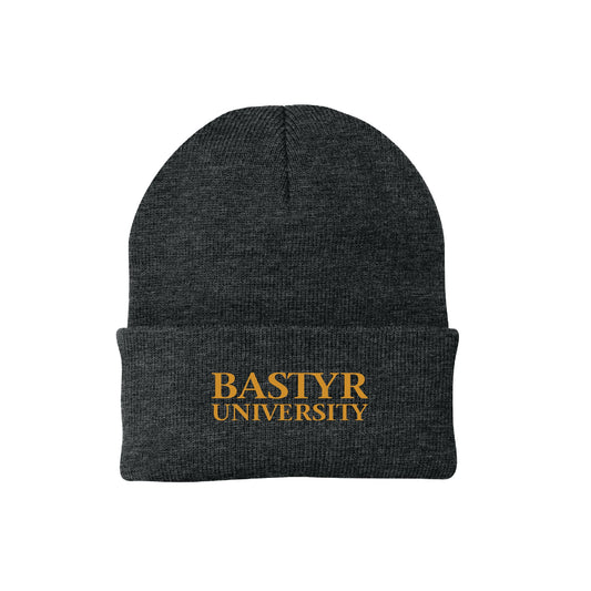 Bastyr Knit Cap Beanie - Charcoal w/ Turmeric Logo