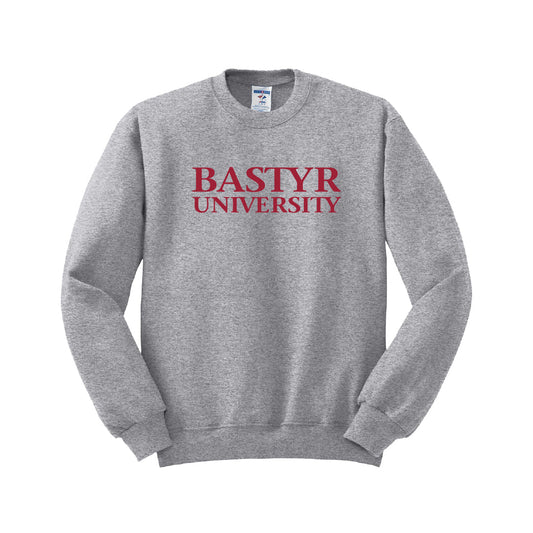 Bastyr Crewneck Sweatshirt - Gray w/ Cranberry