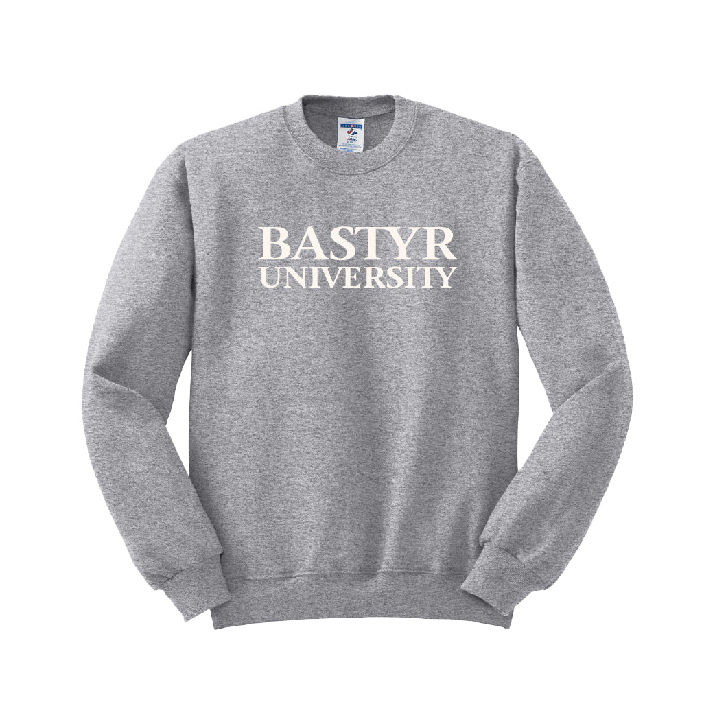 Bastyr Crewneck Sweatshirt - Gray w/ White