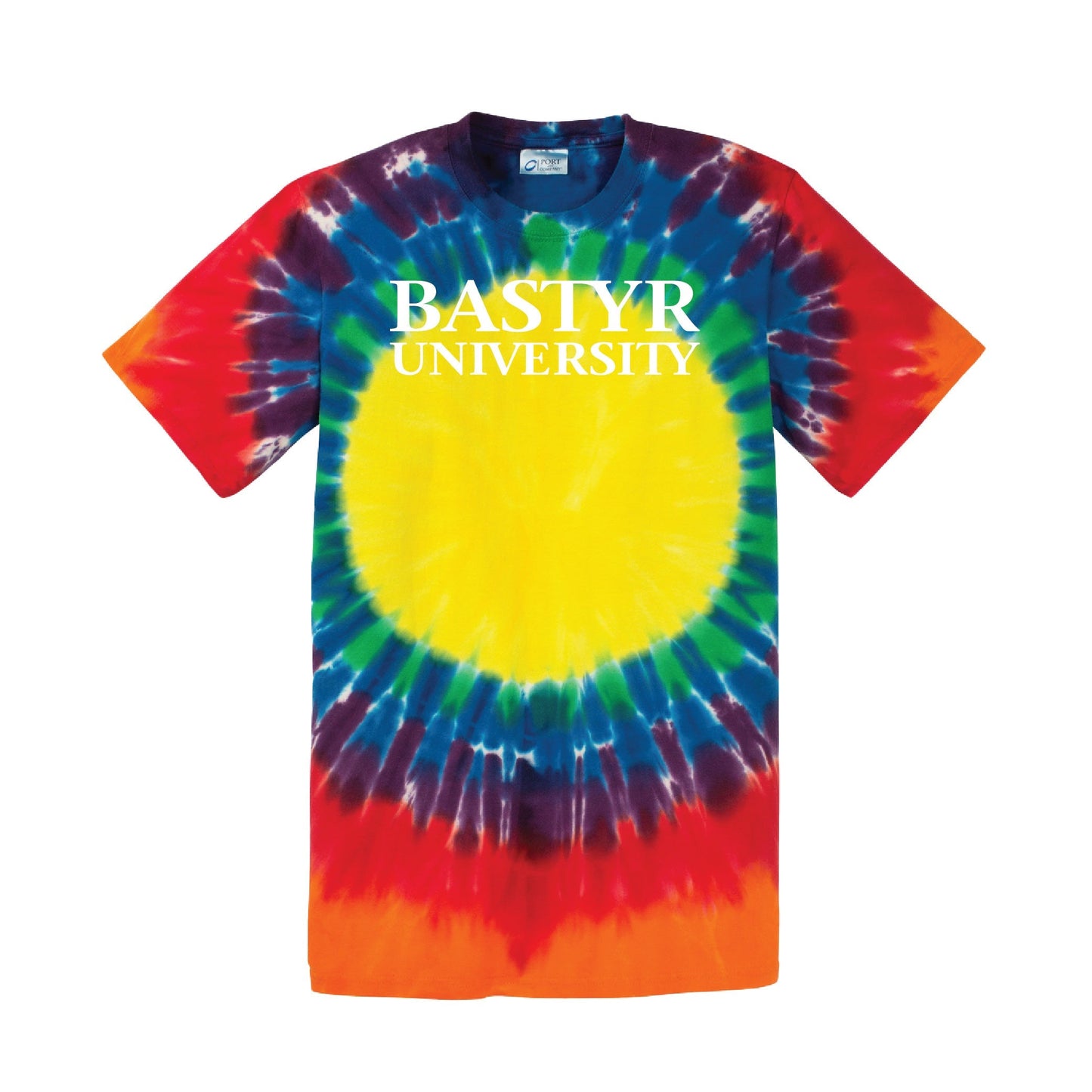 Bastyr Tie-Dye Tee Shirt - Rainbow w/ White