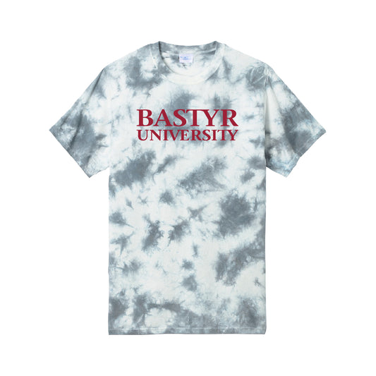 Bastyr Tie-Dye Tee Shirt - White and Grey w/ Cranberry