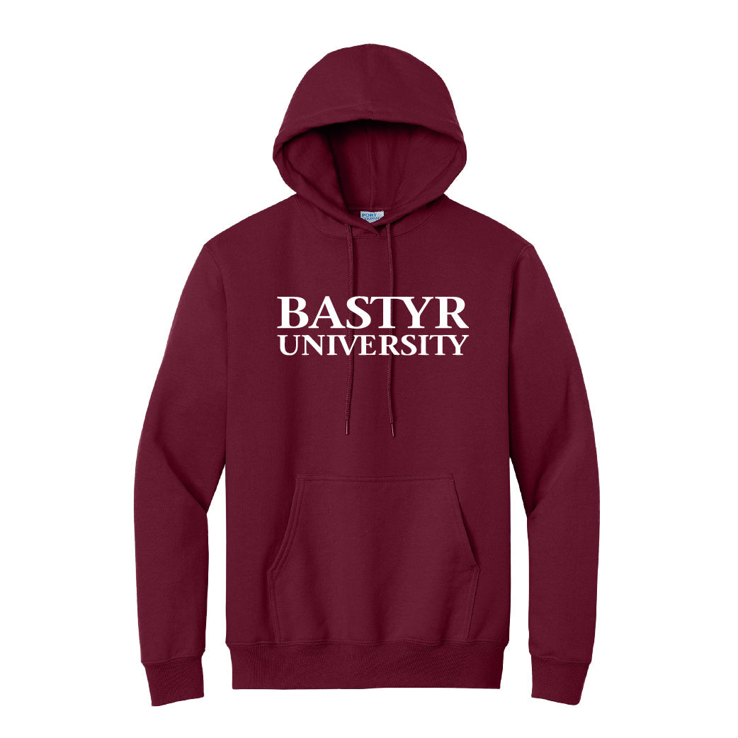 Bastyr Adult Hoodie - Cranberry w/ White