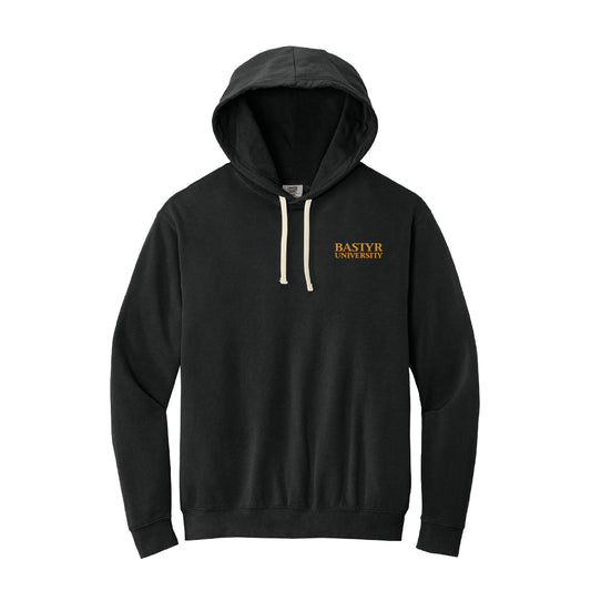 Bastyr Hoodie 100% Cotton Lightweight Sweatshirt - Black w/ Turmeric