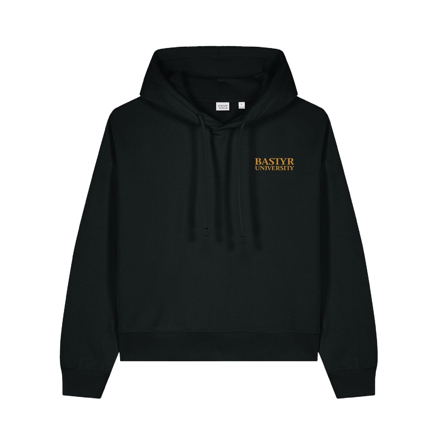Bastyr Embroidered Hoodie Pullover Womens - Black w/ Turmeric