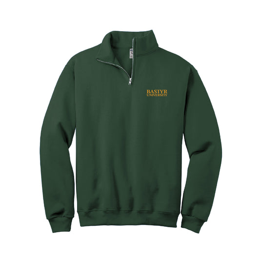 Bastyr Quarter Zip Sweatshirt - Green w/ Turmeric Embroidery