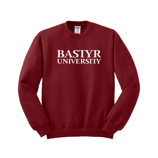Bastyr Crewneck Sweatshirt - Cranberry w/ White