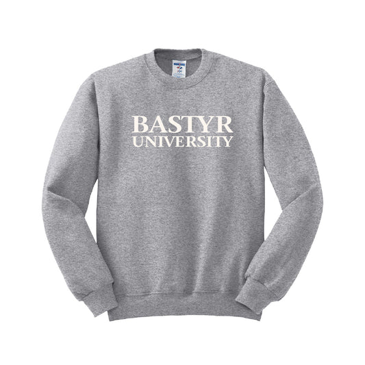 Bastyr Crewneck Sweatshirt - Gray w/ White