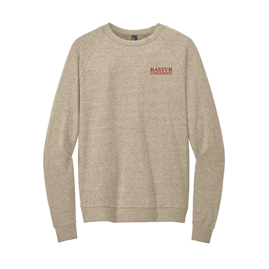 Bastyr Sweatshirt Raglan - Heather Sand w/ Cranberry