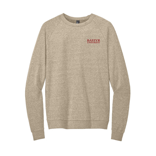 Bastyr Sweatshirt Raglan - Heather Sand w/ Cranberry