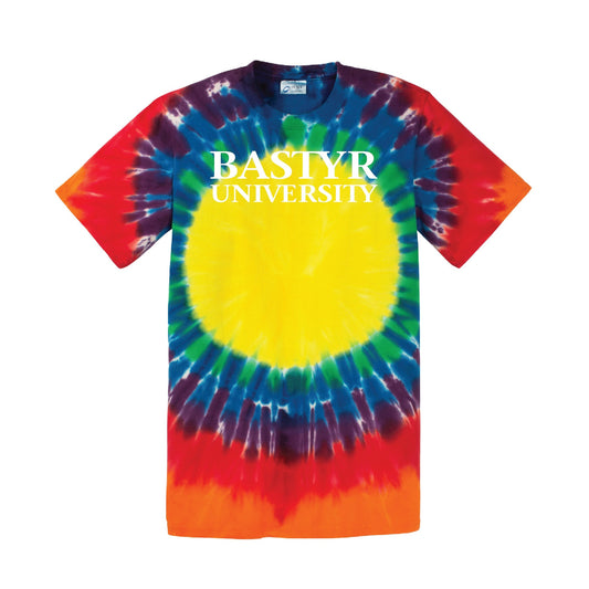 Bastyr Tie-Dye Tee Shirt - Rainbow w/ White